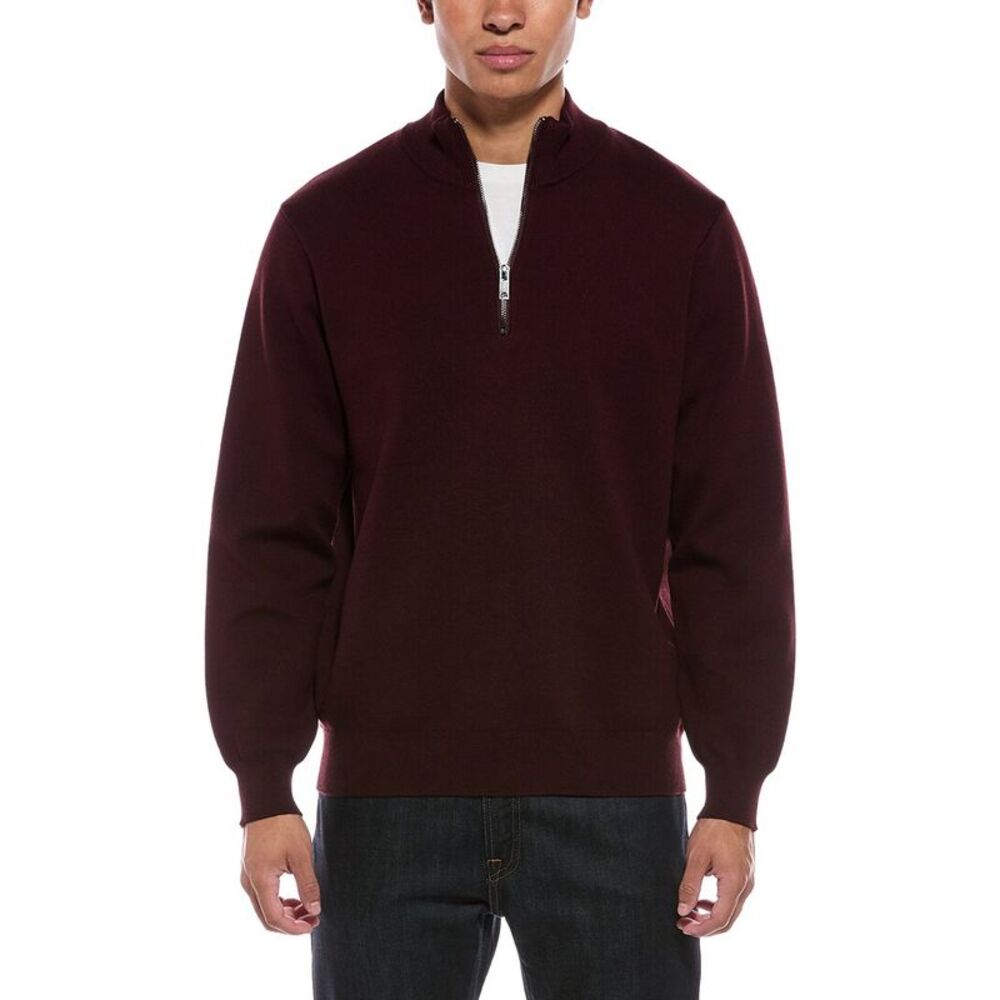 Jason Wu Mens  Knit 1/4-Zip Pullover, Red